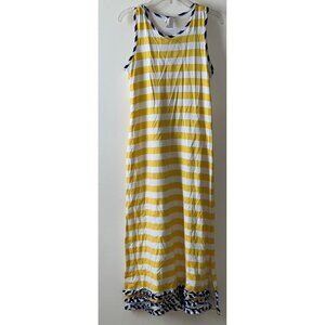Mallory May Yellow Striped Bow Dress